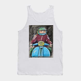 Retro Scooter, Classic Scooter, Scooterist, Scootering, Scooter Rider, Mod Art Tank Top